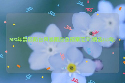 2023年景区防台风暴雨应急预案范文(精选143句)