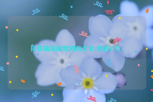 抖音搞笑幽默网名大全(精选45句)