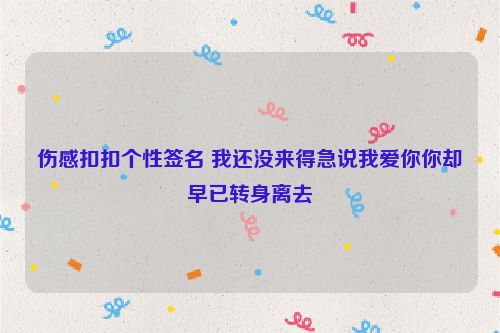 伤感扣扣个性签名 我还没来得急说我爱你你却早已转身离去