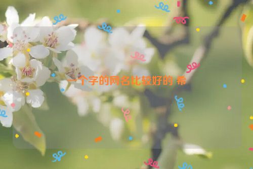 一个字的网名比较好的 希