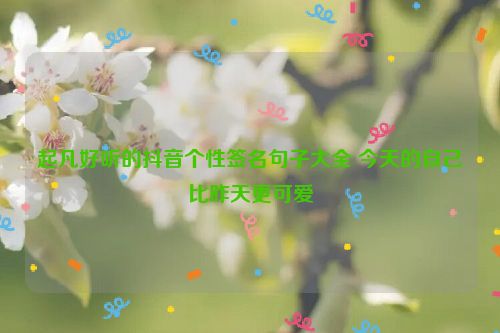 起凡好听的抖音个性签名句子大全 今天的自己比昨天更可爱