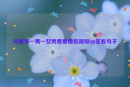 光棍节一男一女秀恩爱情侣简短QQ签名句子