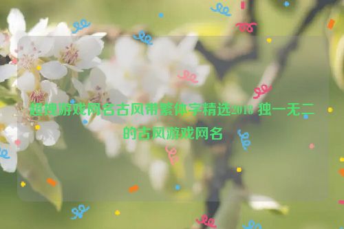 超拽游戏网名古风带繁体字精选2018 独一无二的古风游戏网名