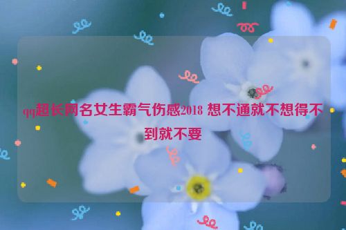 qq超长网名女生霸气伤感2018 想不通就不想得不到就不要