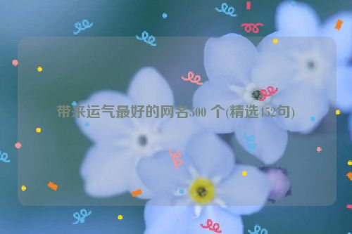 带来运气最好的网名500 个(精选452句)