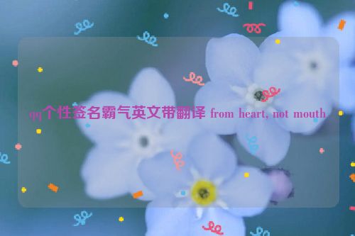 qq个性签名霸气英文带翻译 from heart, not mouth