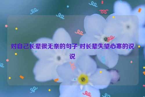 对自己长辈很无奈的句子 对长辈失望心寒的说说