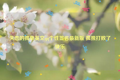 失恋的孤单英文qq个性签名最新版 孤独打败了快乐