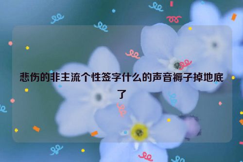 悲伤的非主流个性签字什么的声音褥子掉地底了