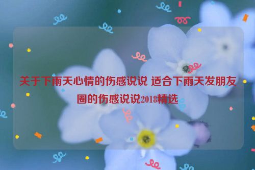 关于下雨天心情的伤感说说 适合下雨天发朋友圈的伤感说说2018精选