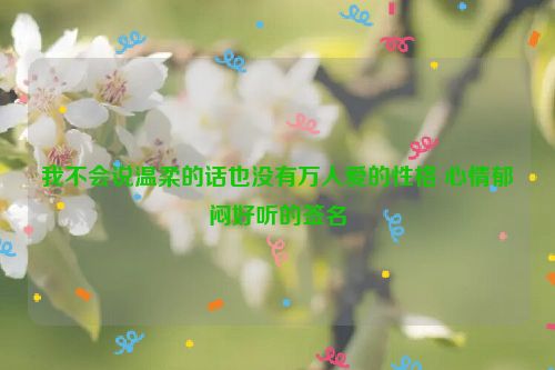 我不会说温柔的话也没有万人爱的性格 心情郁闷好听的签名