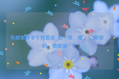 伤感繁体字个性签名_社�就�麽��,那麽��的�情都浪�了