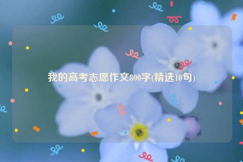 我的高考志愿作文800字(精选10句)