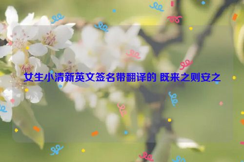 女生小清新英文签名带翻译的 既来之则安之