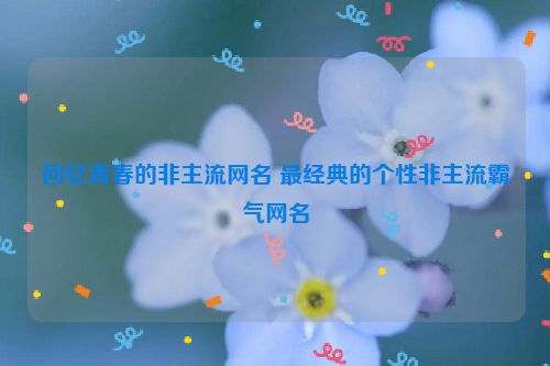 回忆青春的非主流网名 最经典的个性非主流霸气网名