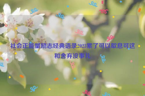 社会正能量励志经典语录2023累了可以歇息可这和舍弃没事儿