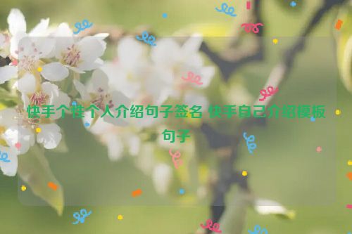 快手个性个人介绍句子签名 快手自己介绍模板句子