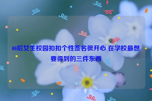 00后女生校园扣扣个性签名很开心 在学校最想要得到的三件东西