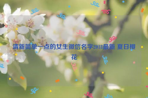 清新简单一点的女生微信名字2018最新 夏日樱花