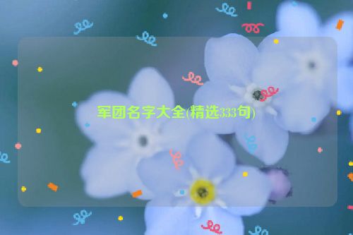 军团名字大全(精选333句)