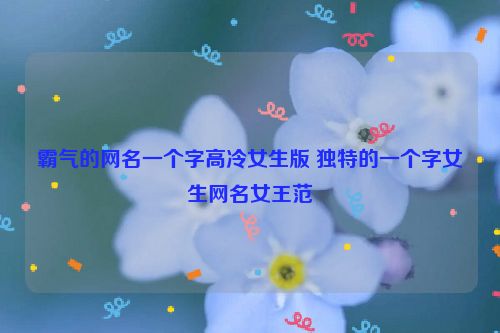 霸气的网名一个字高冷女生版 独特的一个字女生网名女王范