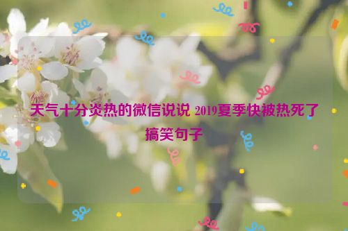 天气十分炎热的微信说说 2019夏季快被热死了搞笑句子