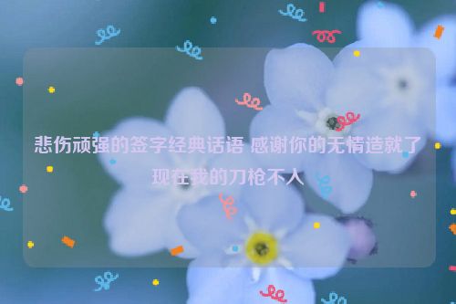 悲伤顽强的签字经典话语 感谢你的无情造就了现在我的刀枪不入