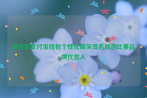 适合做支付宝钱包个性化搞笑签名贫苦比赛品牌代言人