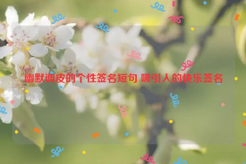 幽默调皮的个性签名短句 吸引人的快乐签名