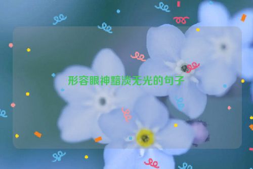 形容眼神黯淡无光的句子