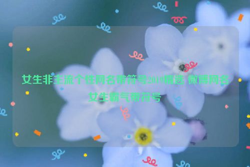 女生非主流个性网名带符号2019精选 微博网名女生霸气带符号