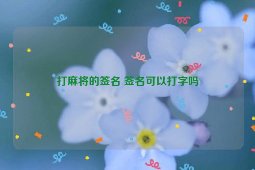 打麻将的签名 签名可以打字吗