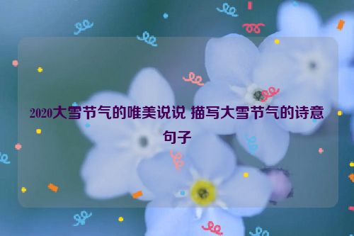 2020大雪节气的唯美说说 描写大雪节气的诗意句子