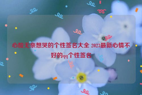 心酸无奈想哭的个性签名大全 2023最新心情不好的qq个性签名