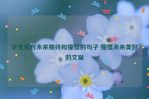 学生党对未来期待和憧憬的句子 憧憬未来美好的文案