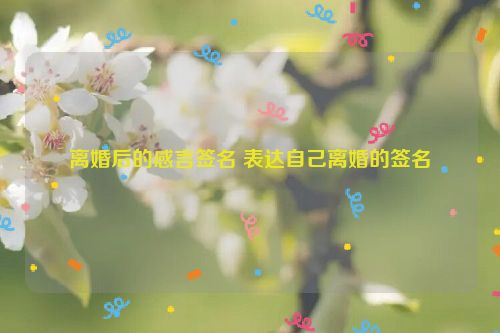 离婚后的感言签名 表达自己离婚的签名