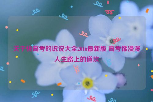 关于快高考的说说大全2016最新版 高考像漫漫人生路上的道坎