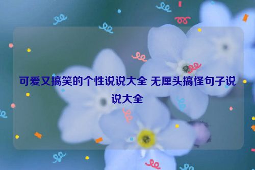 可爱又搞笑的个性说说大全 无厘头搞怪句子说说大全