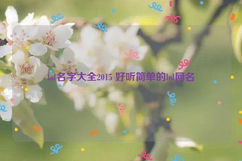 lol名字大全2015 好听简单的lol网名