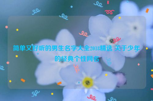 简单又好听的男生名字大全2018精选 关于少年的经典个性网名