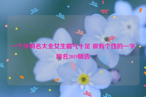 一个字网名大全女生霸气十足 很有个性的一字网名2019精选