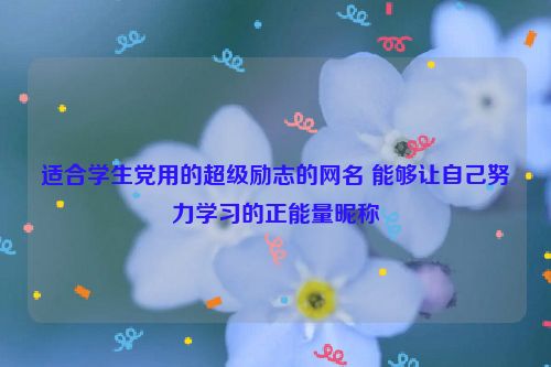 适合学生党用的超级励志的网名 能够让自己努力学习的正能量昵称