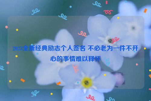 2023全新经典励志个人签名 不必老为一件不开心的事情难以释怀