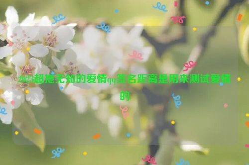 2023超拖无知的爱情qq签名距离是用来测试爱情的