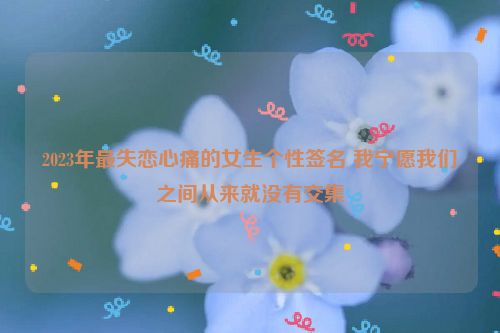 2023年最失恋心痛的女生个性签名 我宁愿我们之间从来就没有交集