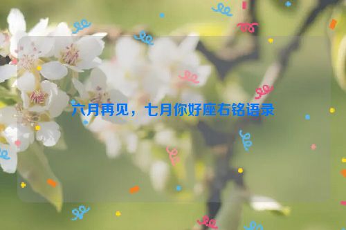 六月再见，七月你好座右铭语录