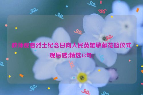 教师观看烈士纪念日向人民英雄敬献花篮仪式观后感(精选13句)