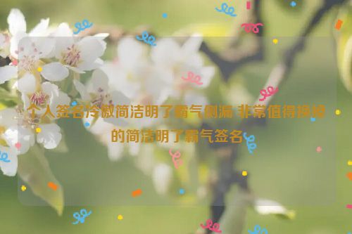 个人签名冷傲简洁明了霸气侧漏 非常值得换掉的简洁明了霸气签名