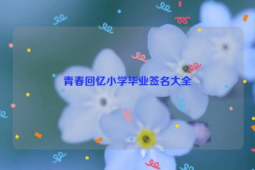 青春回忆小学毕业签名大全