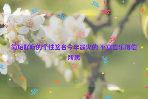 简短好听的个性签名今年最火的 平安喜乐得偿所愿